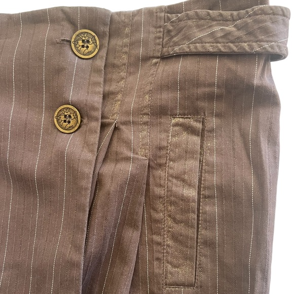 CUE | Wrap Skirt Pinstripe Brown 10 - Picture 5 of 10